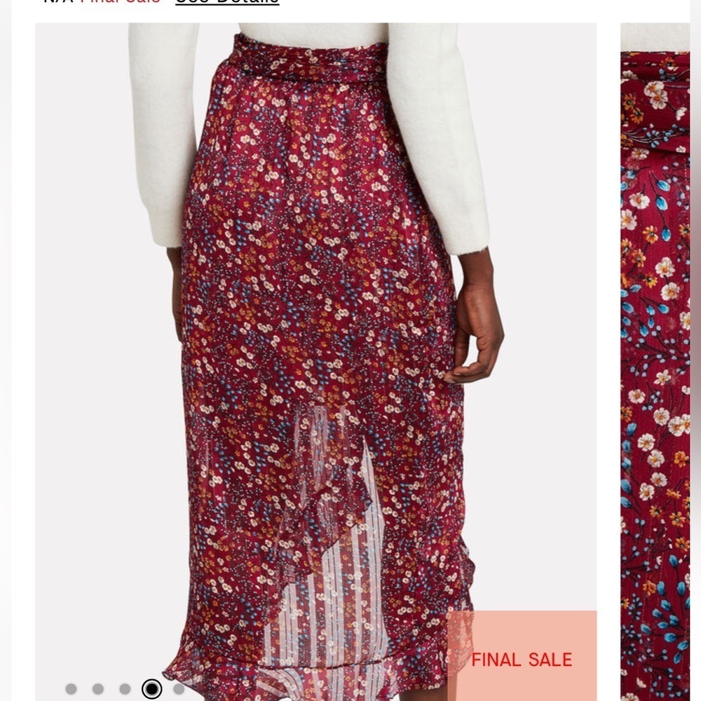SABINA MUSAYEV Sky Floral Wrap Skirt flower print  red size small - Picture 5 of 10
